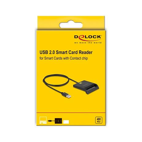 Lexues i kartelave DeLOCK 91724, Smart Card, USB-A 2.0, çip kontakti, kabllo 1,2 m - Zezë - 3