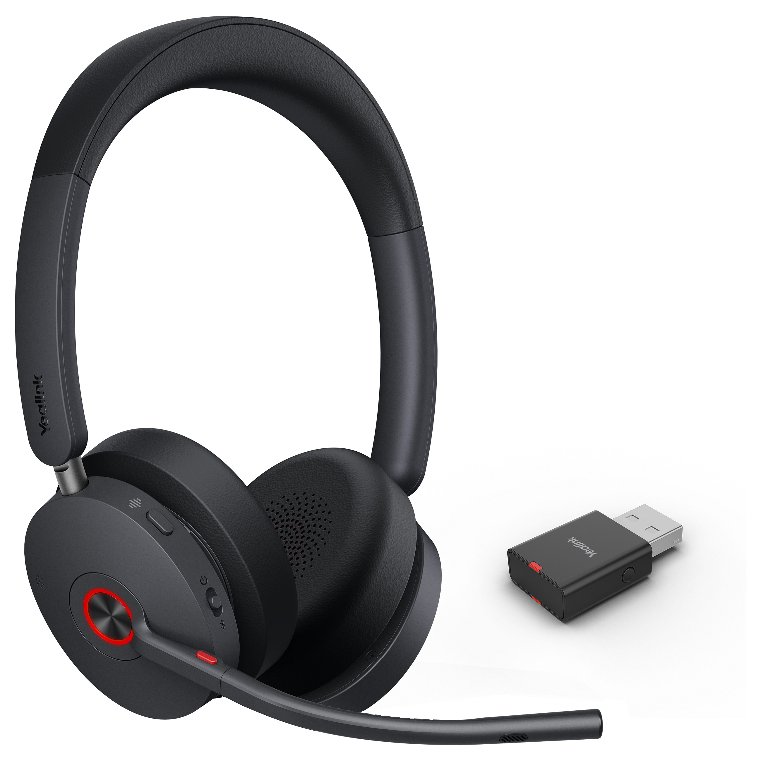 Kufje pa kabllo Yealink WH68 Hybrid / DECT / Bluetooth / USB-C / Wired / ANC / Business Headset / 3 Mikrofona – e Zezë - 2