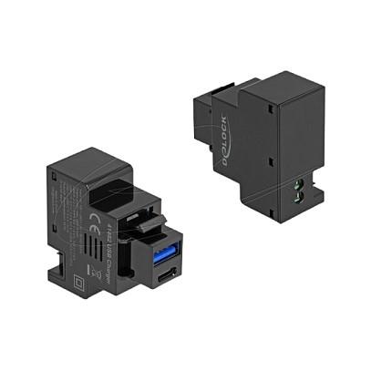 Modul Keystone DeLOCK 41482, USB-A, USB-C, Power Delivery 20 W - Zezë - 2