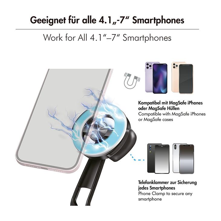 Selfie Stick LogiLink BT0069 / Magnetic / MagSafe / Bluetooth 5.0 / 86 cm / 360° – Zezë - 4