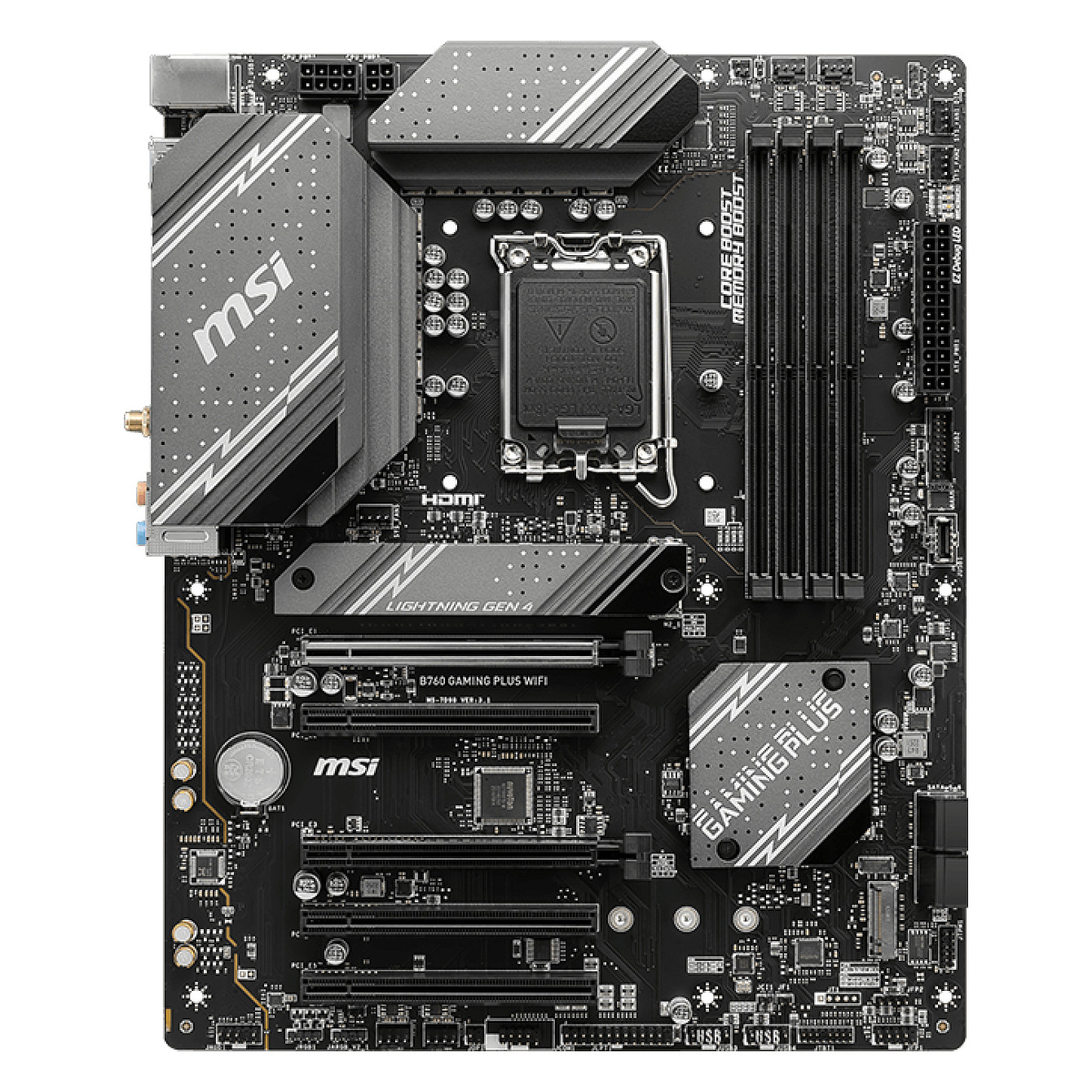 Pllakë Amë MSI B760 GAMING PLUS WIFI / Intel LGA1700 / B760 / DDR5 / ATX / Wi-Fi 6E / 2.5GbE LAN - 2