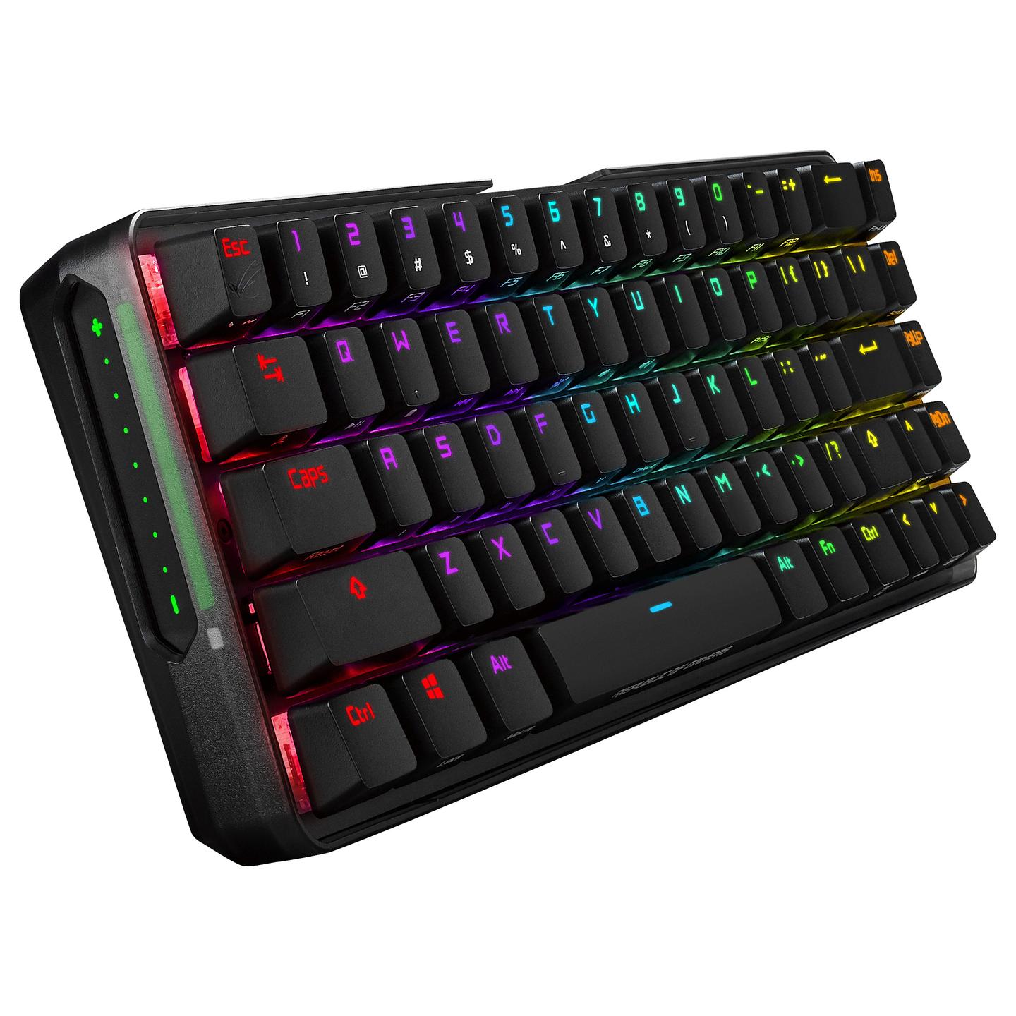Tastierë Gaming ASUS ROG Falchion / Wired / 65% / Cherry MX RGB Red / USB + RF Wireless 2.4 GHz / AZERTY FR / RGB - Zezë - 2