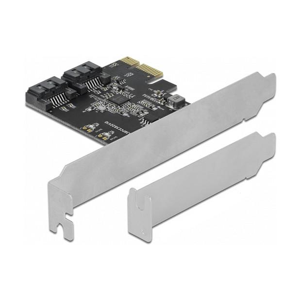 Kartë Zgjerimi PCI Express Delock 90431 / PCIe 3.0 x1 / 2x SATA 6Gbps / JMicron JMB582 / Low Profile