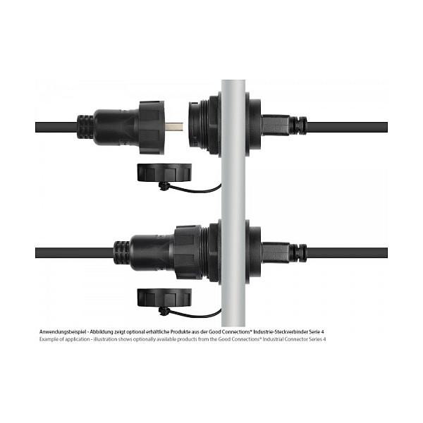 Kabllo USB ALCASA IC04-U202, USB-A mashkull në USB-A mashkull, USB 2.0, fiksim me bajonetë, IP67, 1 m - Zezë - 2