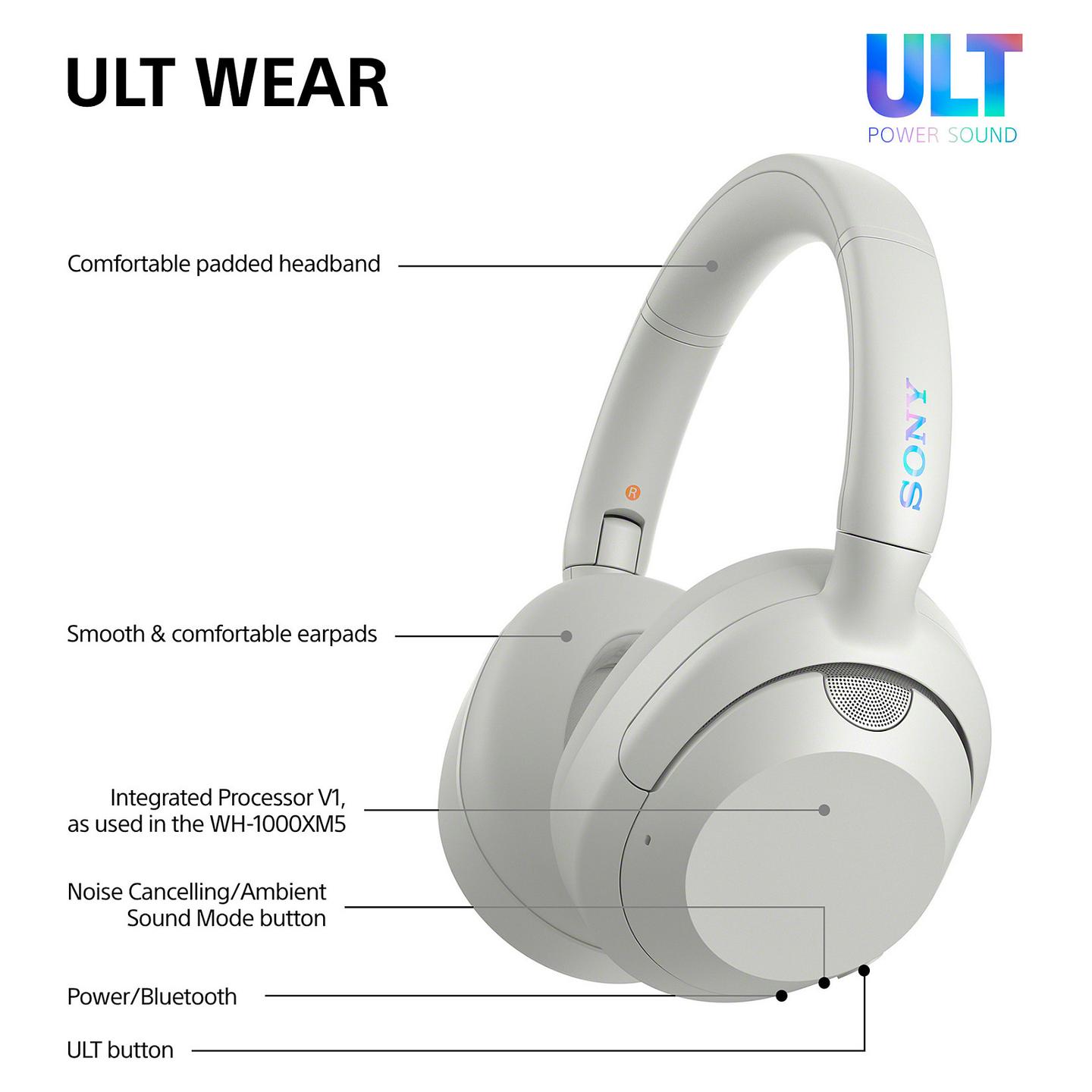 Kufje pa kabllo SONY WH-ULT900N / Bluetooth 5.2 / 40mm / ANC / DSEE / 360 Reality Audio / Mikrofon - Bardhë - 23
