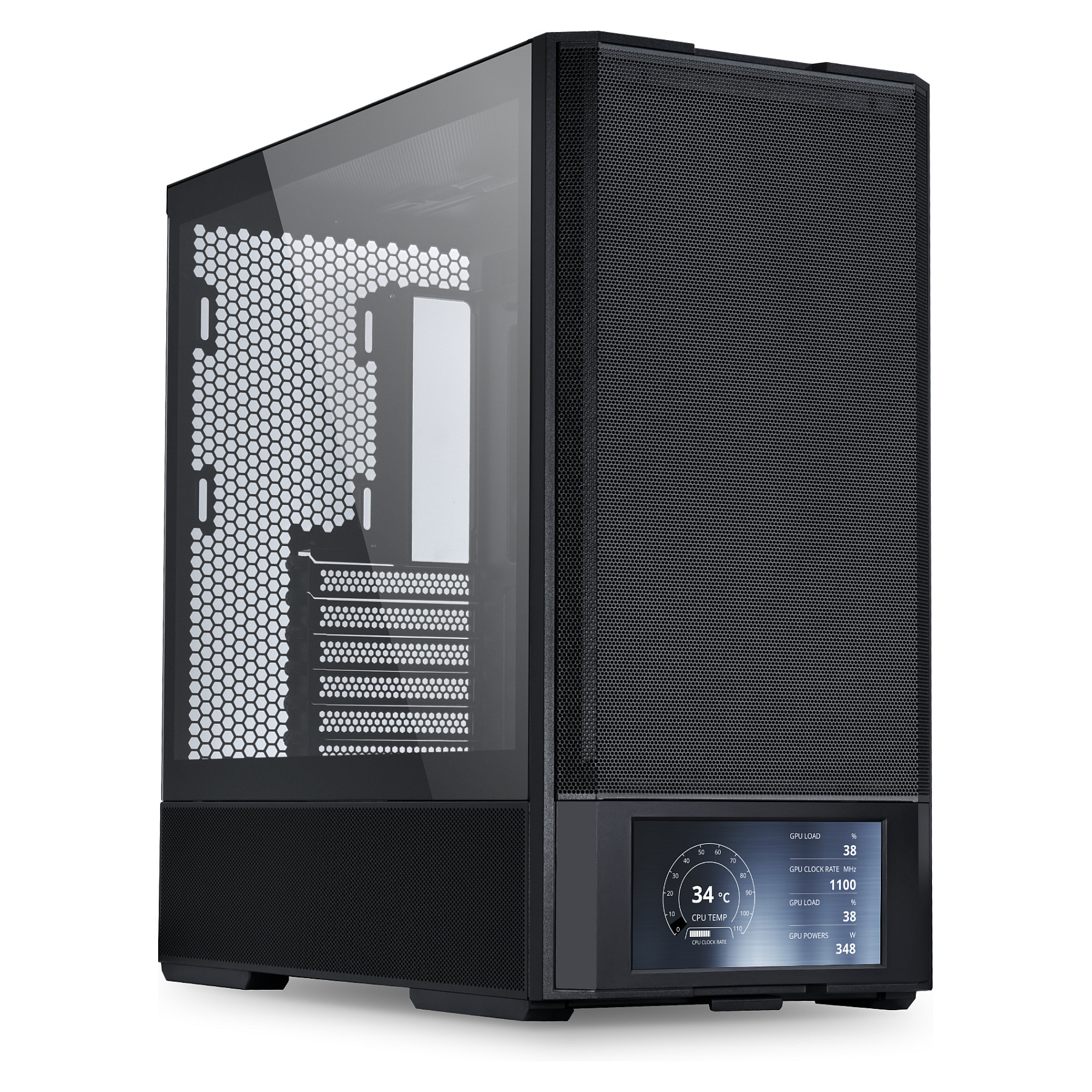 Kasë Lian Li LANCOOL 207 DIGITAL / Midi Tower / ATX / 4x PWM Fan / 6" LCD - Zezë - 3