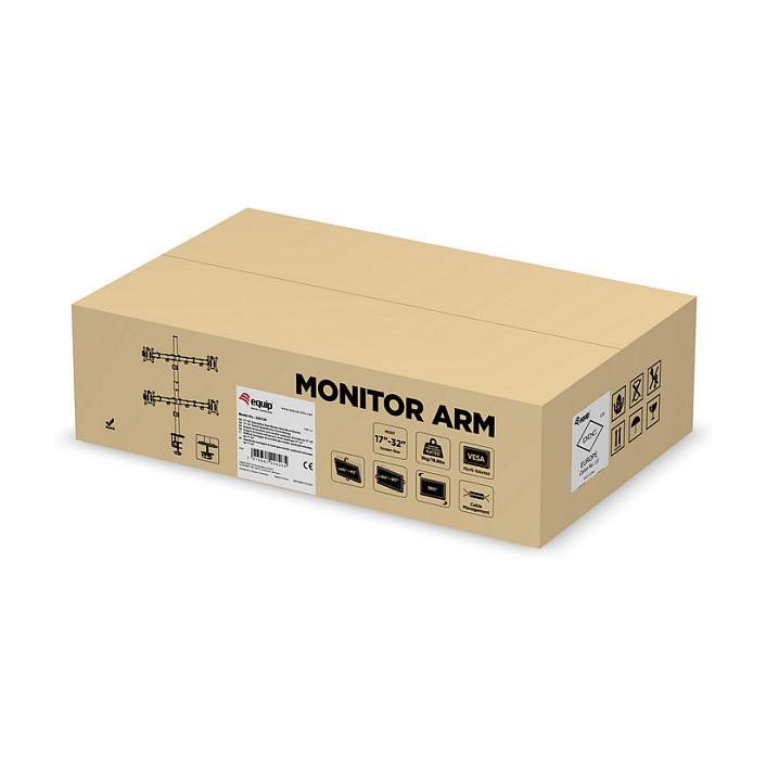 Mbajtëse për Monitor Equip 650159 / 4 Monitorë / 17"-32" / 36kg / Gas Spring / Clamp-Grommet / Tilt ±45° / Swivel ±90° - Zezë - 9