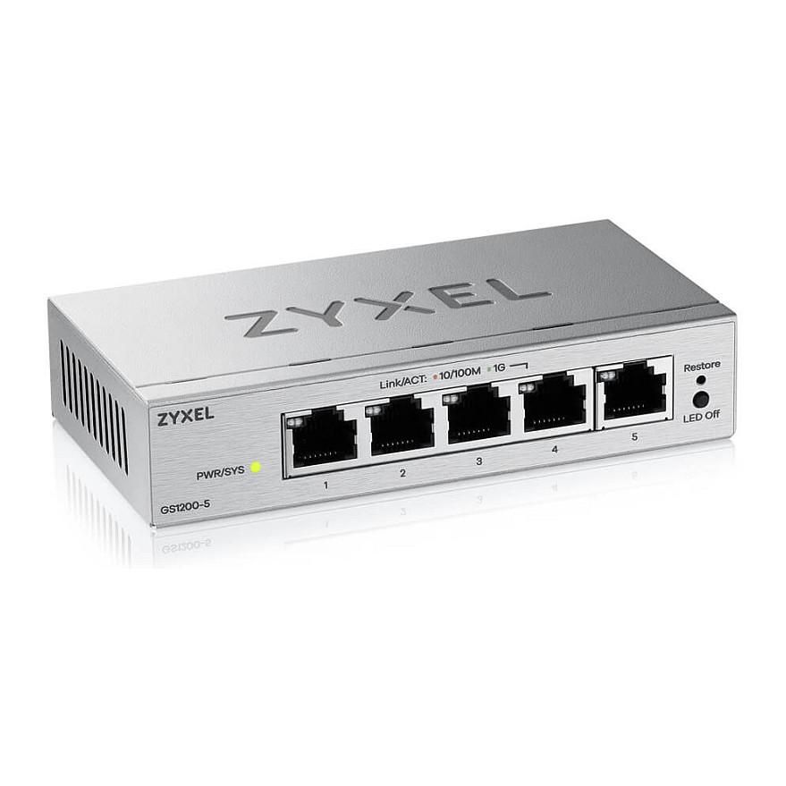 Switch Zyxel GS1200-5V3, 5x Gigabit Ethernet RJ45, 10Gbps, Web Managed - Hiri - 2
