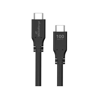 Kabllo USB MediaRange MRCS218 / USB-C në USB-C / USB 3.2 Gen 1x2 / 10 Gbit/s / PD 3.0 100W / E-Mark / 3m - Zezë - 4
