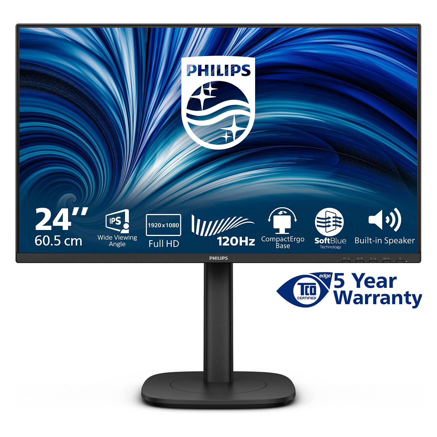 Monitor Philips 3000 Series 24B2N3200J/00 / 23.8” / Full HD IPS LED / 120Hz / 4ms / HDMI+DP+VGA+USB - Zezë - 3