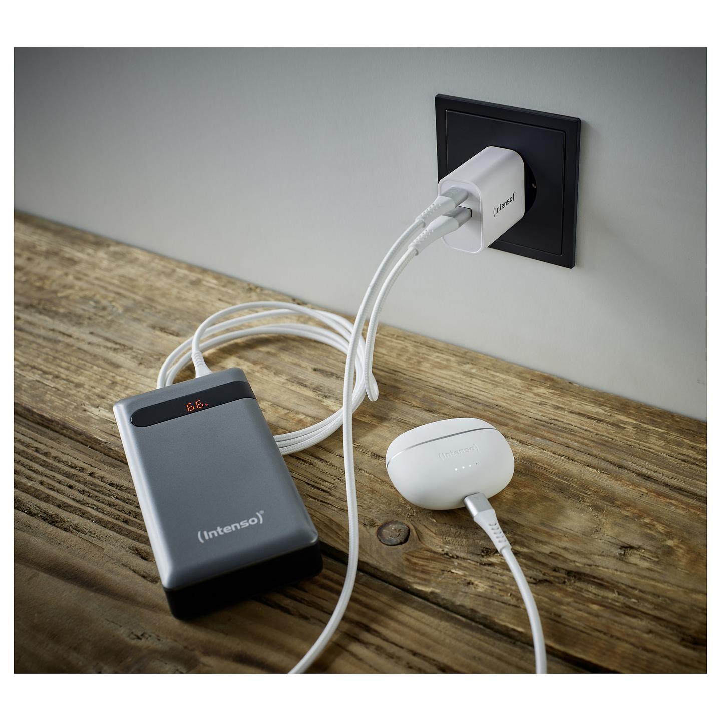 Adapter Intenso W30AC / USB-A + USB-C / 30W / PD 3.0 / PPS / QC 4.0 - Bardhë - 7