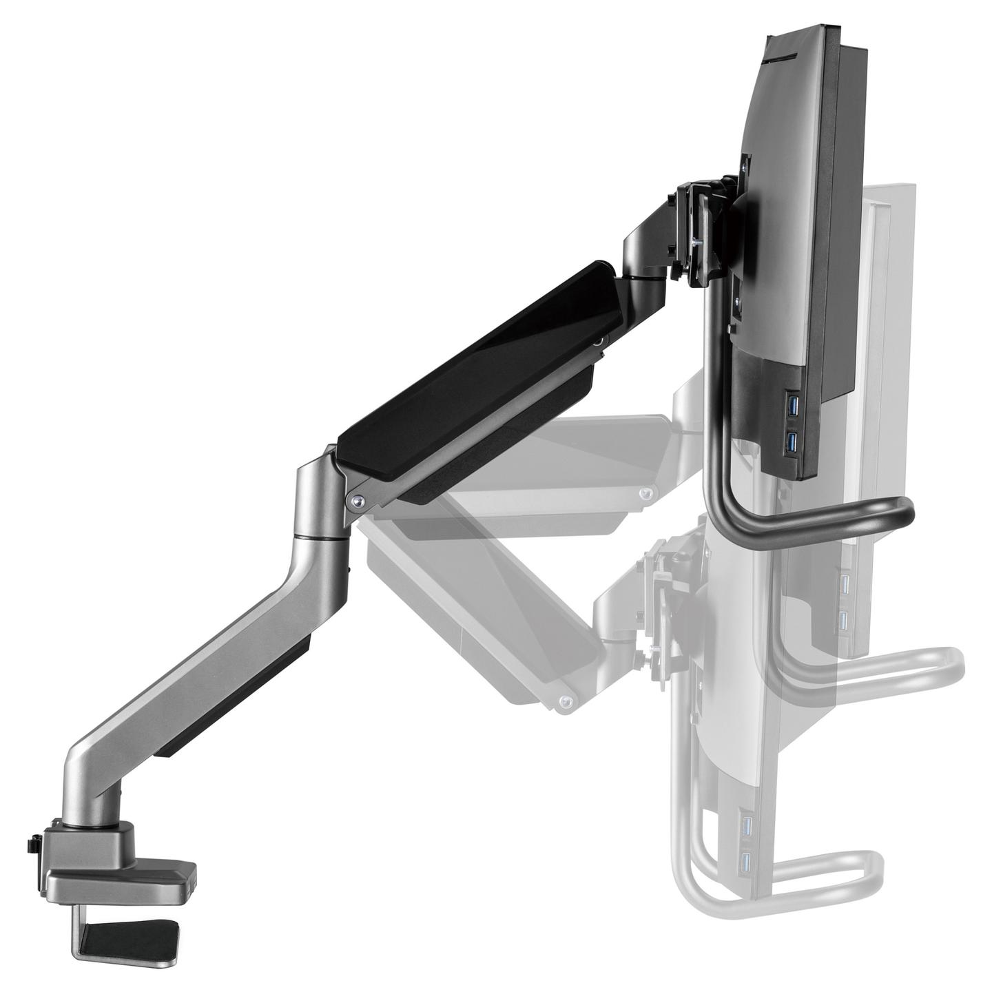Mbajtëse për Monitor Equip 650161 / 2 Monitorë / 17"-32" / 18kg / Gas Spring / Clamp-Grommet / Tilt ±10° / Swivel ±10° - Zezë - 6