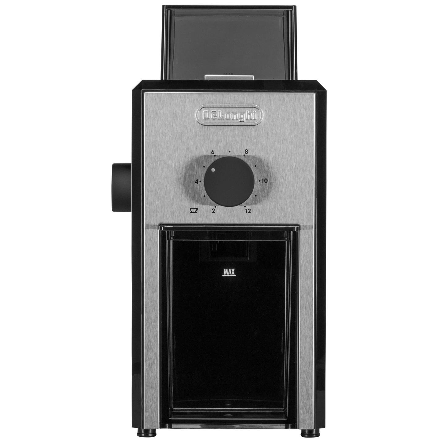 Mulli për Kafe De'Longhi KG 89, 110 W, Kapacitet 120 g, Rregullim i Bluarjes, Deri në 12 Filxhanë – Argjend - 2