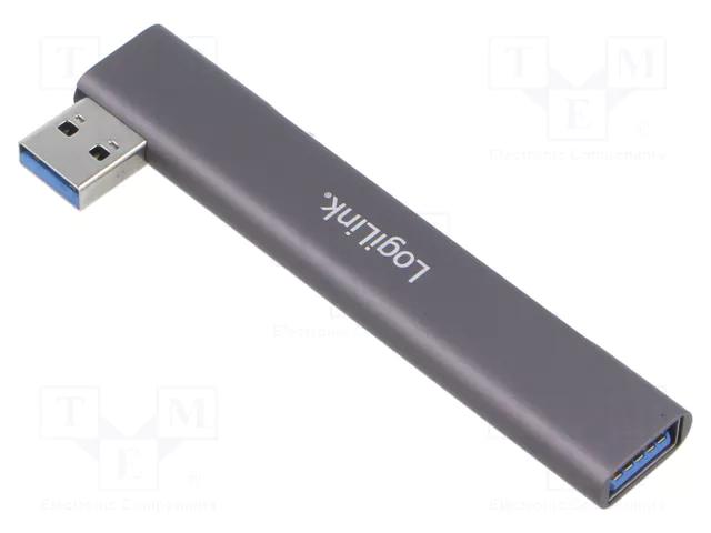 Hub USB-A LogiLink UA0436, 1x USB-A 3.0, 3x USB-A 2.0, 5Gbps, alumin - Argjend - 2