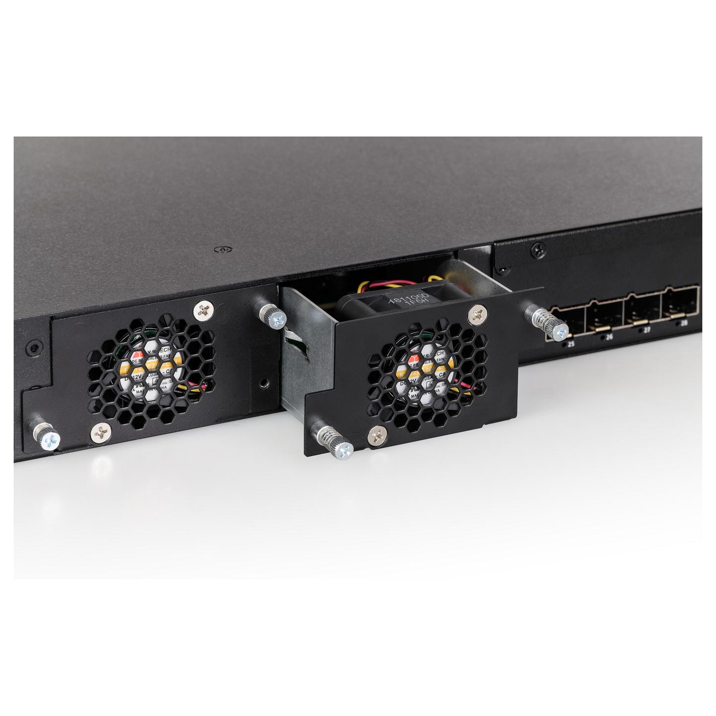 Switch LANCOM XS-6128QF, 20x 10G SFP+, 4x 25G SFP28 ose 2x 40G QSFP+, 4x 50G SFP-DD, 1Tbps, Layer 3 Managed, Rack 1U - Zezë - 3