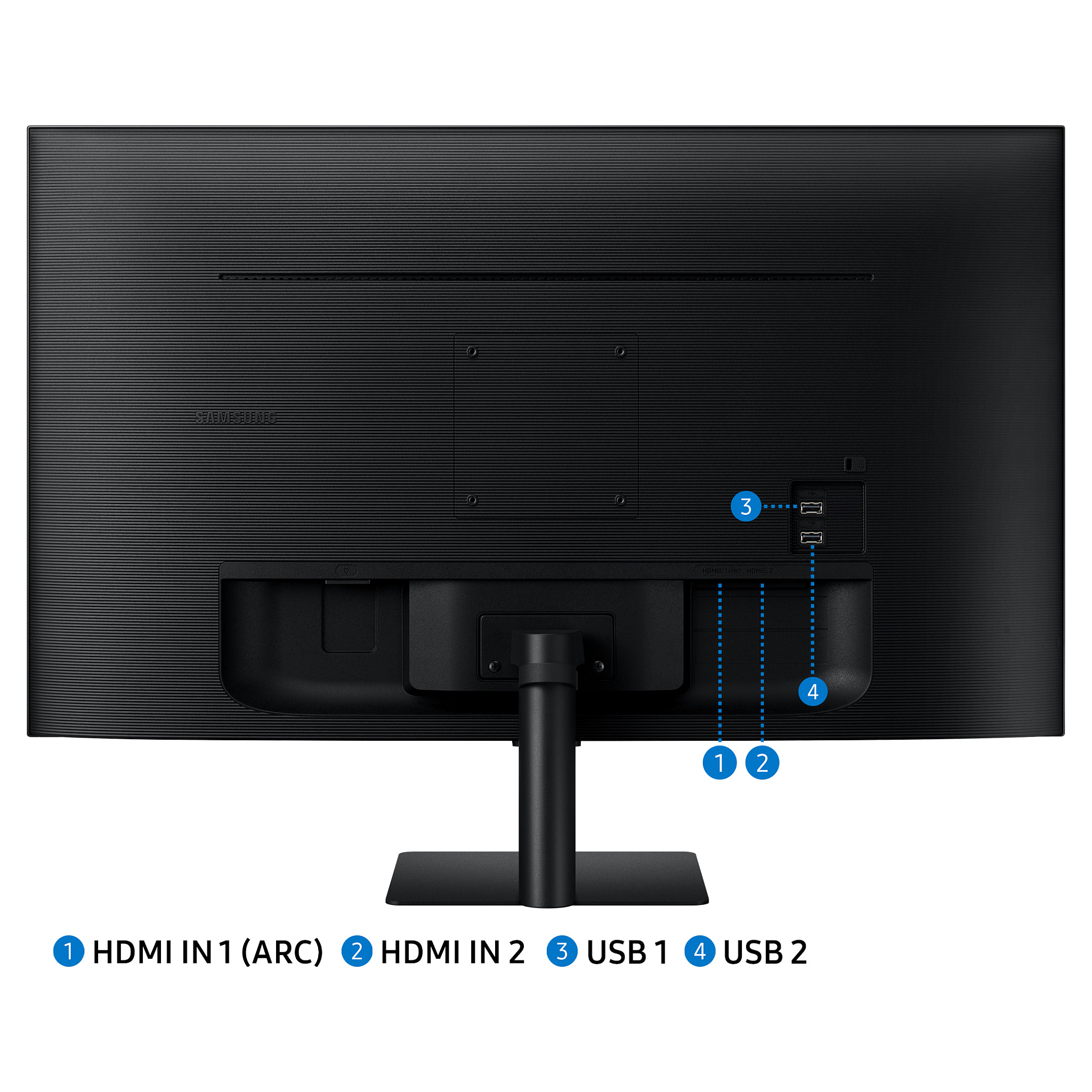 Monitor Samsung Smart Monitor M5 LS27DM500EUXDU / 27" / Full HD VA / 60Hz / 4ms / 2×HDMI+USB Hub - Zezë - 11