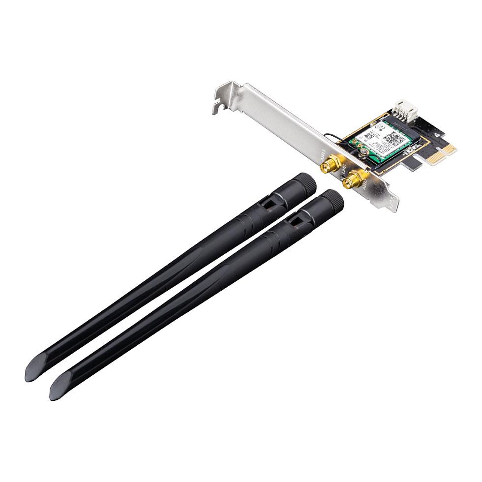Karta të Rrjetit Cudy WE3000 / PCI Express x1 / Wi-Fi 6 Dual Band 2.4GHz + 5GHz / 2402 + 574Mbps / Bluetooth 5.2 / Intel AX200 / 2x Antenë e jashtme - Zezë - 4