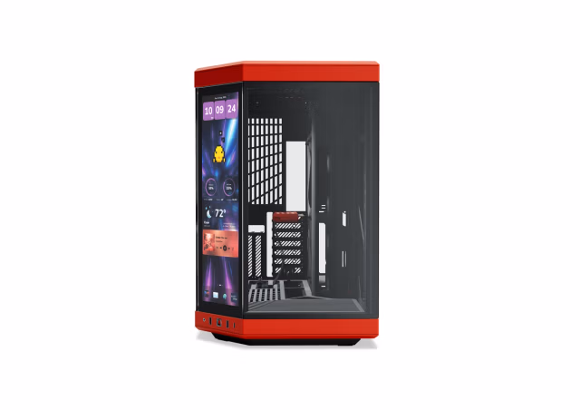 Kasë PC HYTE Y70 Touch Infinite / Midi Tower / ATX / E-ATX / 14.9" IPS Touchscreen / PCIe 4.0 x16 Riser / Tempered Glass - Qershi e Zezë - 2