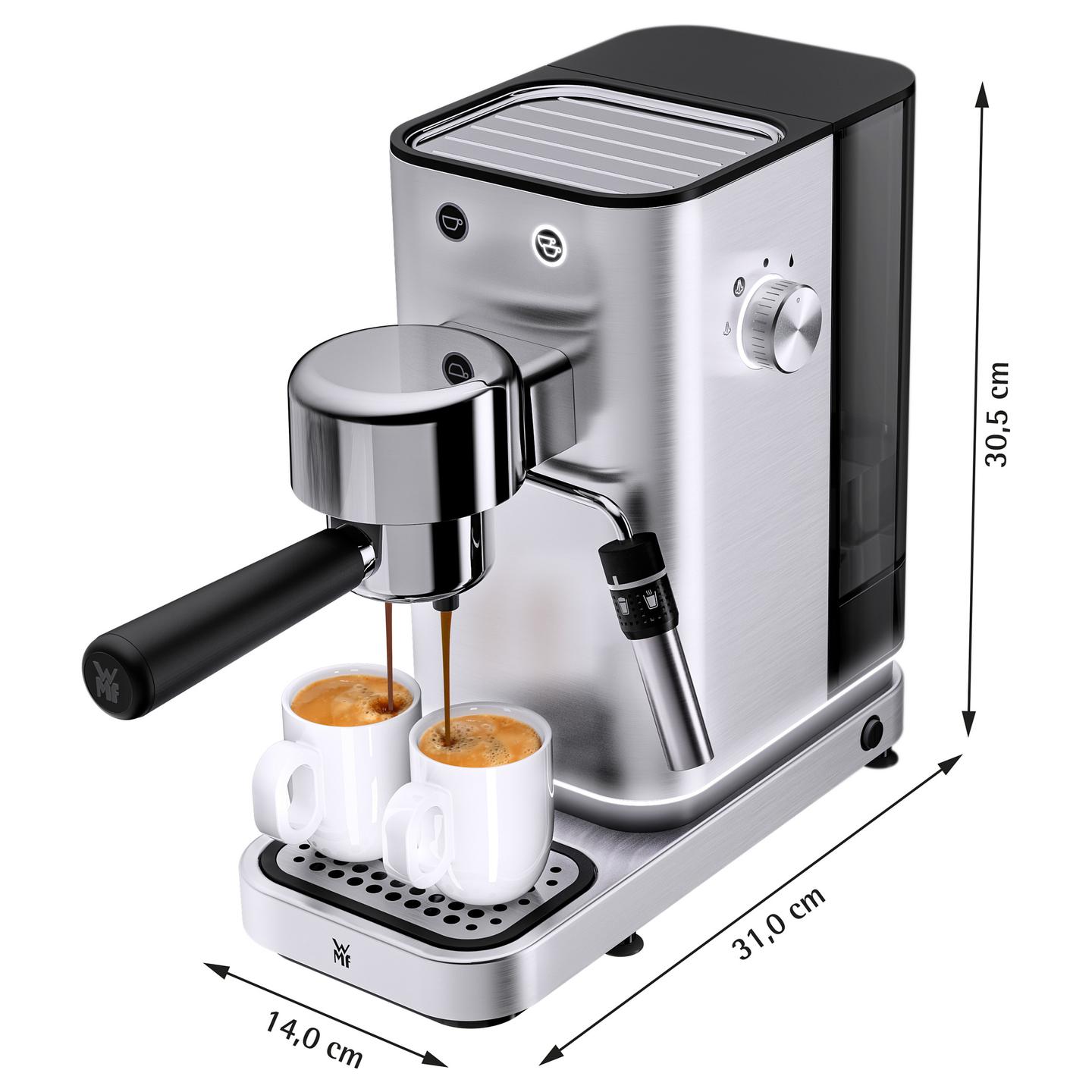 Aparat Manual për Espresso WMF Lumero 04.1237.0011, 1350 W, 15 bar, Rezervuar 1.4 L – Argjend/Zezë - 11