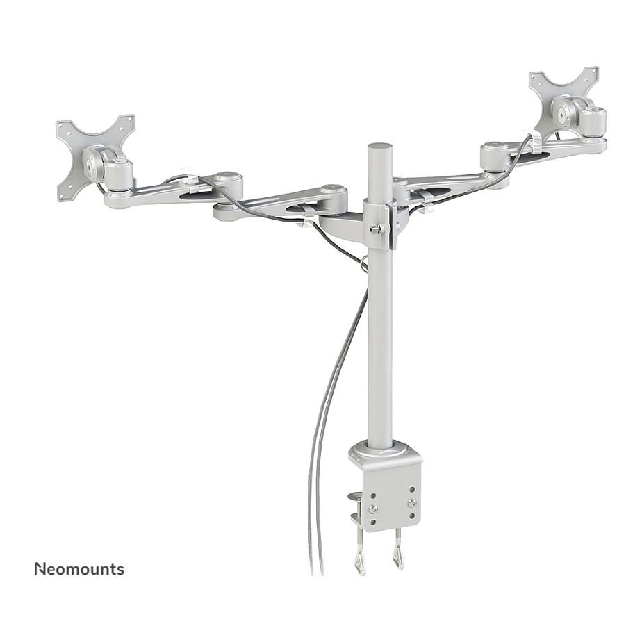 Mbajtëse për Monitor Neomounts / 2 Monitorë / 14"-27" / 6kg për Monitor / VESA 75x75-100x100 / Full Motion / Tavolinë - Argjend - 7