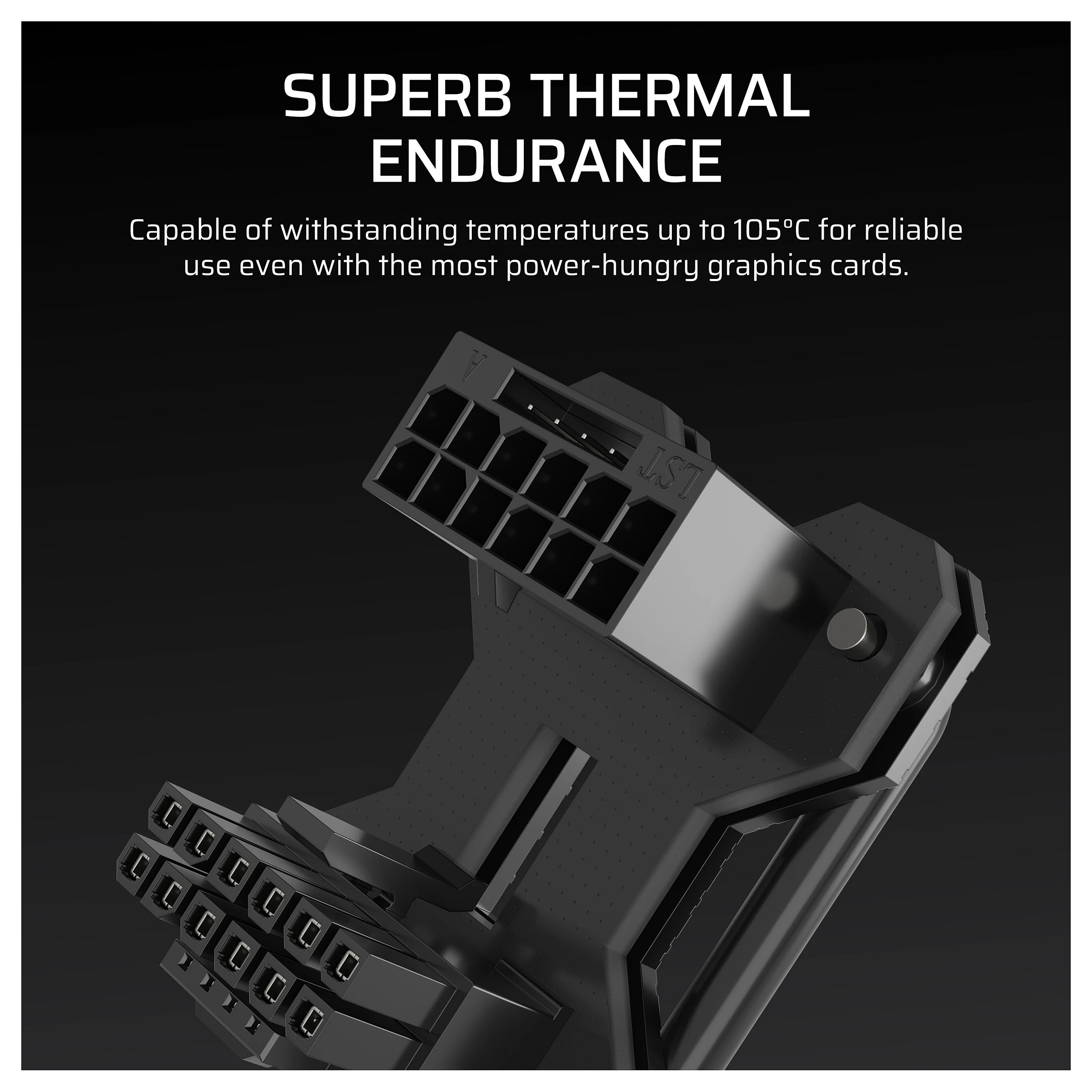 Kabllo për Furnizim me Energji CORSAIR 12V-2x6 / PCIe 5.1 / 180° GPU Power Bridge - Zezë - 7