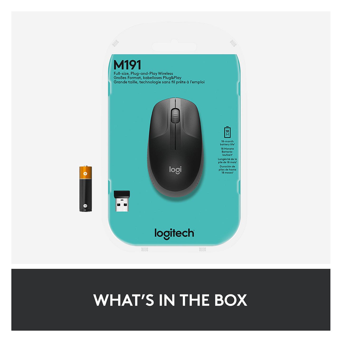 Maus pa kabllo Logitech M190 / 1000 DPI / 3 Butona - Hiri - 12
