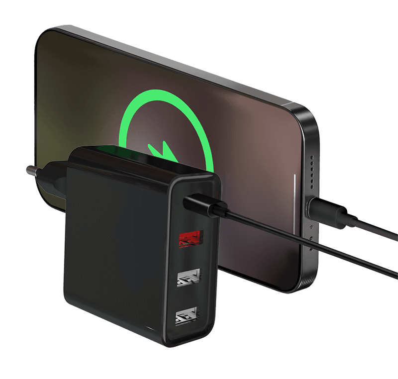 Adapter LogiLink PA0377 / GaN / 3x USB-A QC / 1x USB-C PD / 48W – Zezë - 3