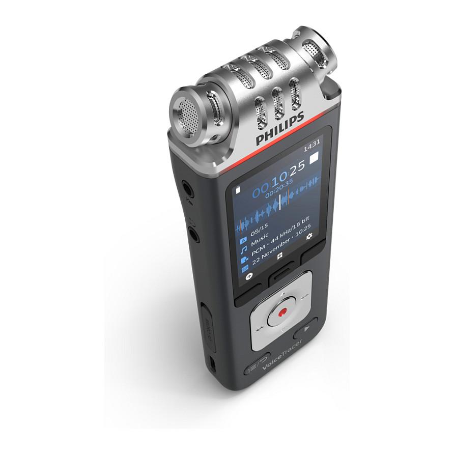 Regjistrues Audio Philips VoiceTracer DVT6115 / 8GB / microSD 32GB / USB-C / Bateri 1000mAh - Gri/Krom - 2
