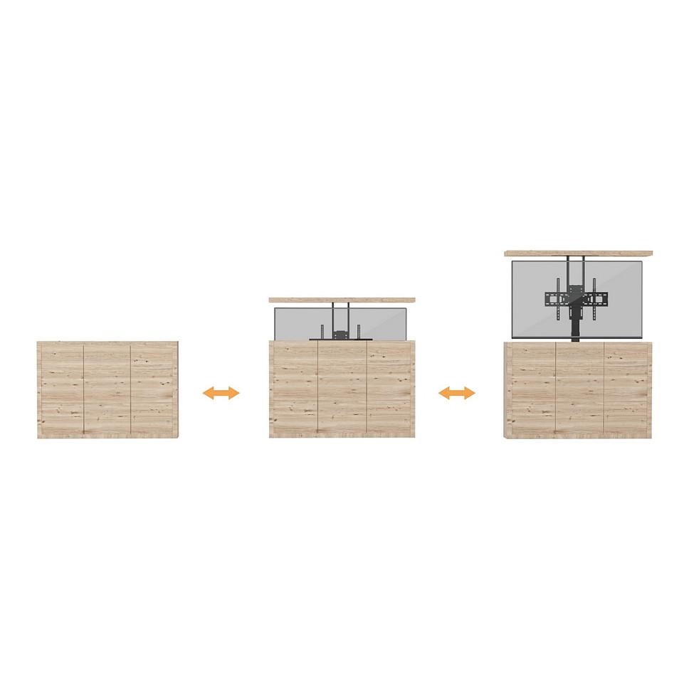 Mbajtëse për TV Equip 650606 , 37–65" , deri 50kg , për dysheme , lartësi elektrike e rregullueshme , me telekomandë , VESA 200x200–600x400 - Zezë - 11