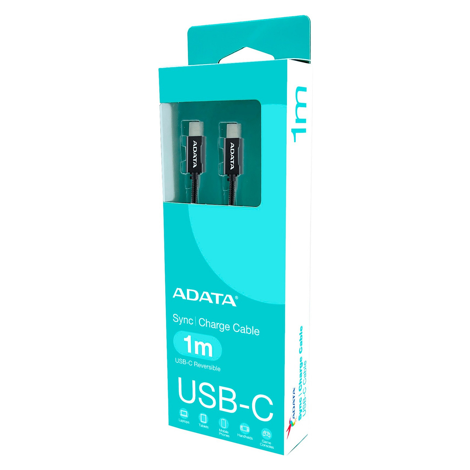 Kabllo USB-C ADATA CACC-100PN-BK / USB-C në USB-C / 1m / USB 2.0 - 4