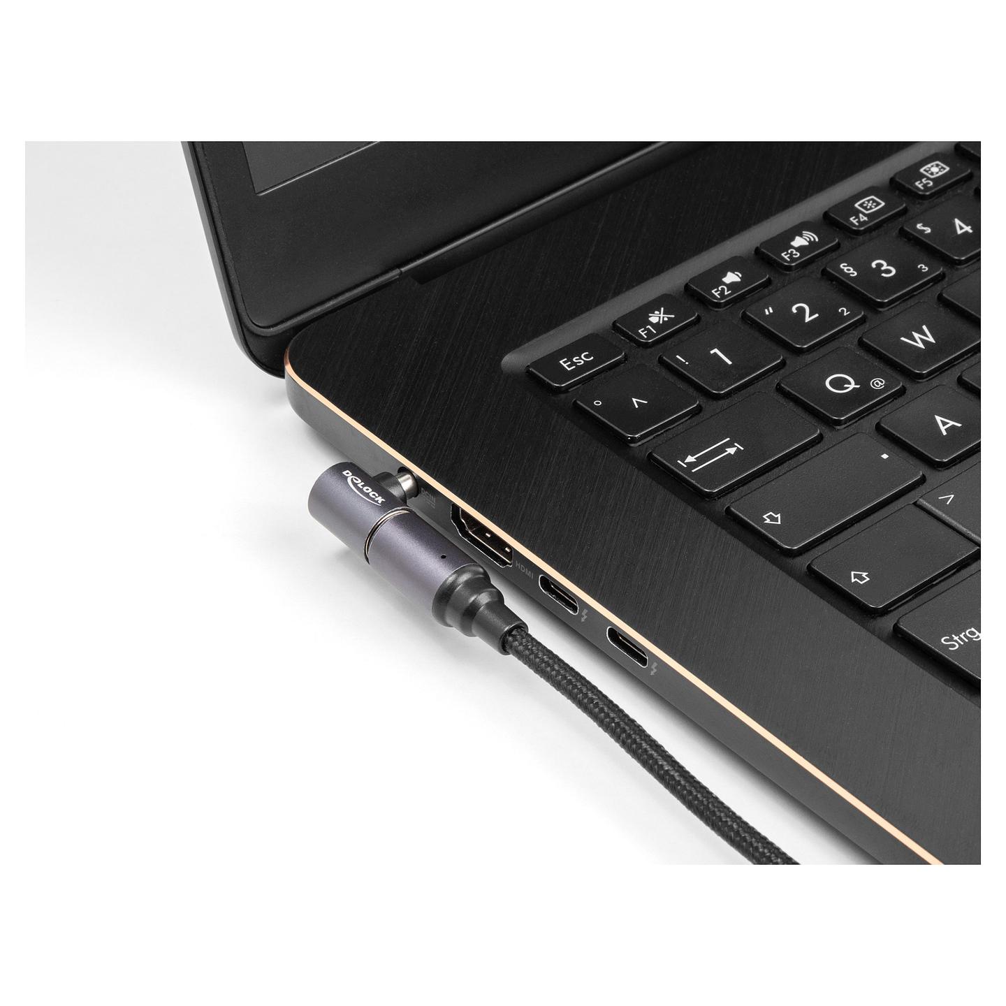 Kabllo për Furnizim me Energji DeLOCK 80780, USB-C në 8-pin Magnetic, 1.8m, 20V, 3A, 60W - Antracit/Zezë - 3