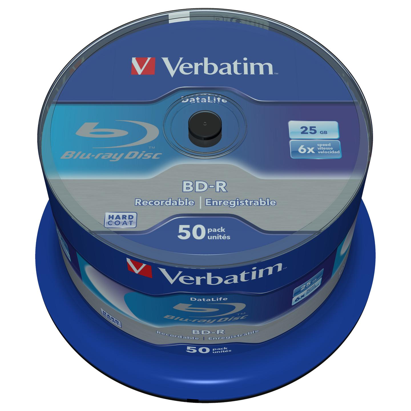 BD-R Verbatim DataLife, 25 GB, 6x, Paketi me 50 copë, Spindle - 2