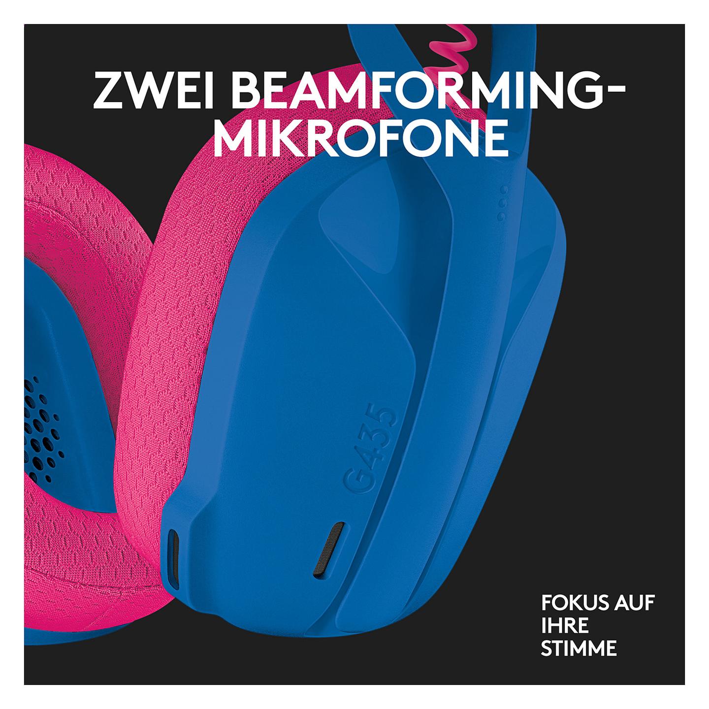 Kufje Gaming Logitech G435 LIGHTSPEED / Wireless / Bluetooth - Blu/Rozë - 12