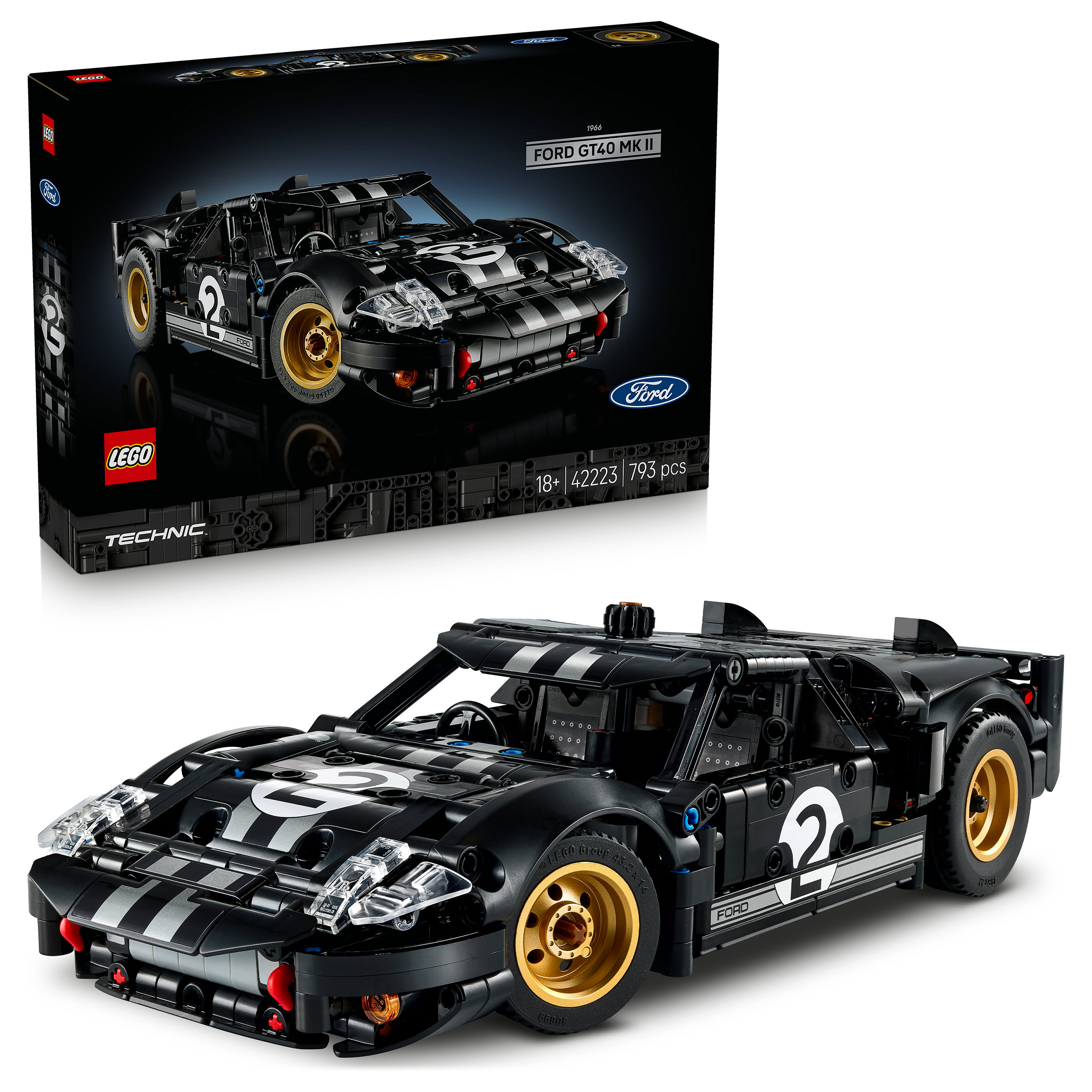 LEGO Technic 1966 Ford GT40 MKII Race Car 42223 - 13