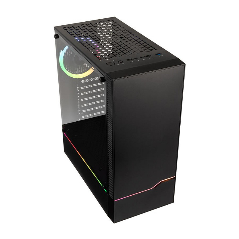 Kasë PC Kolink Inspire K9 ARGB / Midi Tower / ATX / 1x 120mm ARGB Fan / Tempered Glass - Zezë - 2