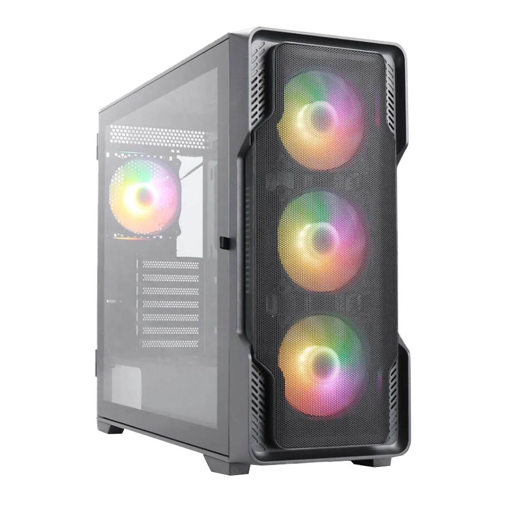 Kasë PC Nanoxia DS-9G ARGB / Midi Tower / E-ATX + ATX / 3x 120mm + 1x 120mm ARGB Fan / Tempered Glass - Zezë - 3