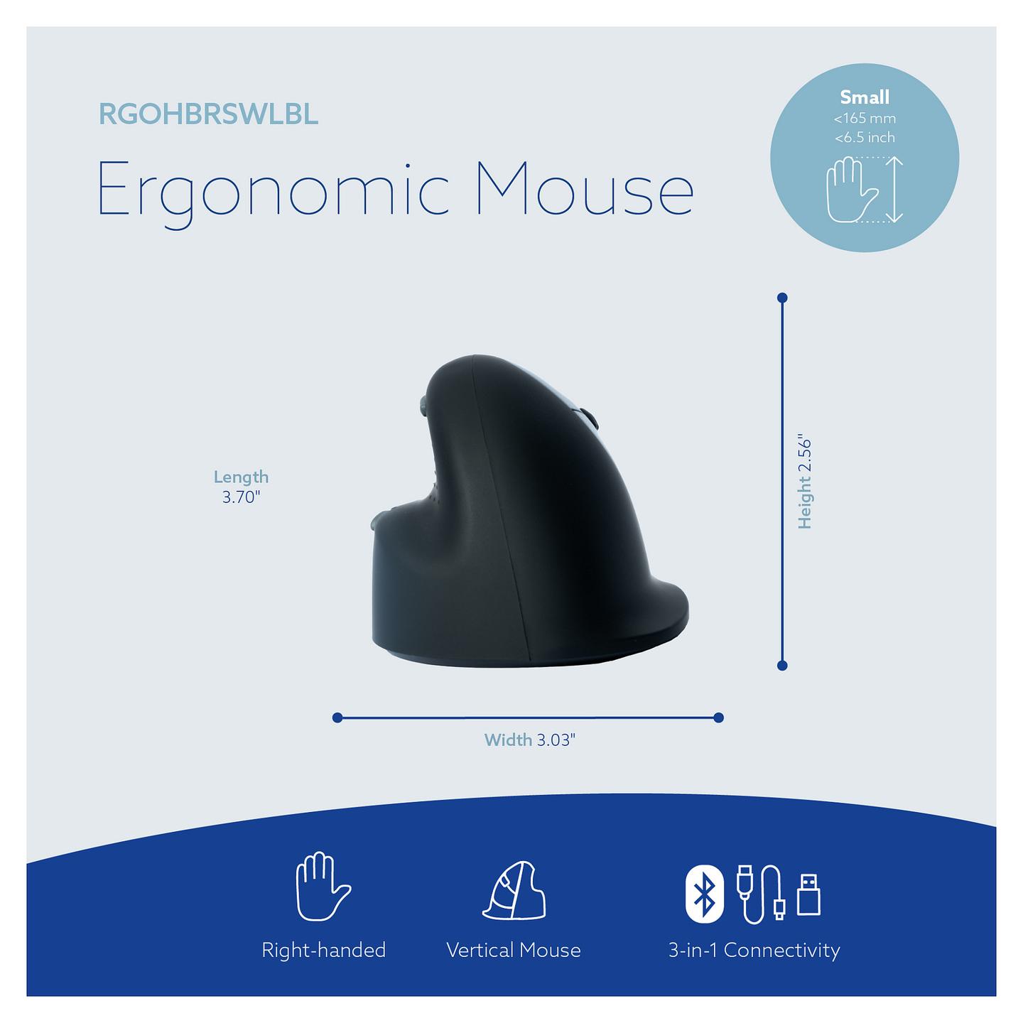 Maus pa Kabllo R-Go Tools HE Break RGOHBRSWLBL / 2400 DPI / 5 Butona / Bluetooth 5.0 + 2.4 GHz / Ergonomik / Small â ZezĂ« - 12