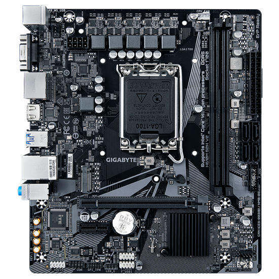Pllakë Amë Gigabyte H610M S2H V2 / LGA1700 / H610 / DDR5 / mATX / 2×DP / HDMI / VGA / Gigabit LAN - 3