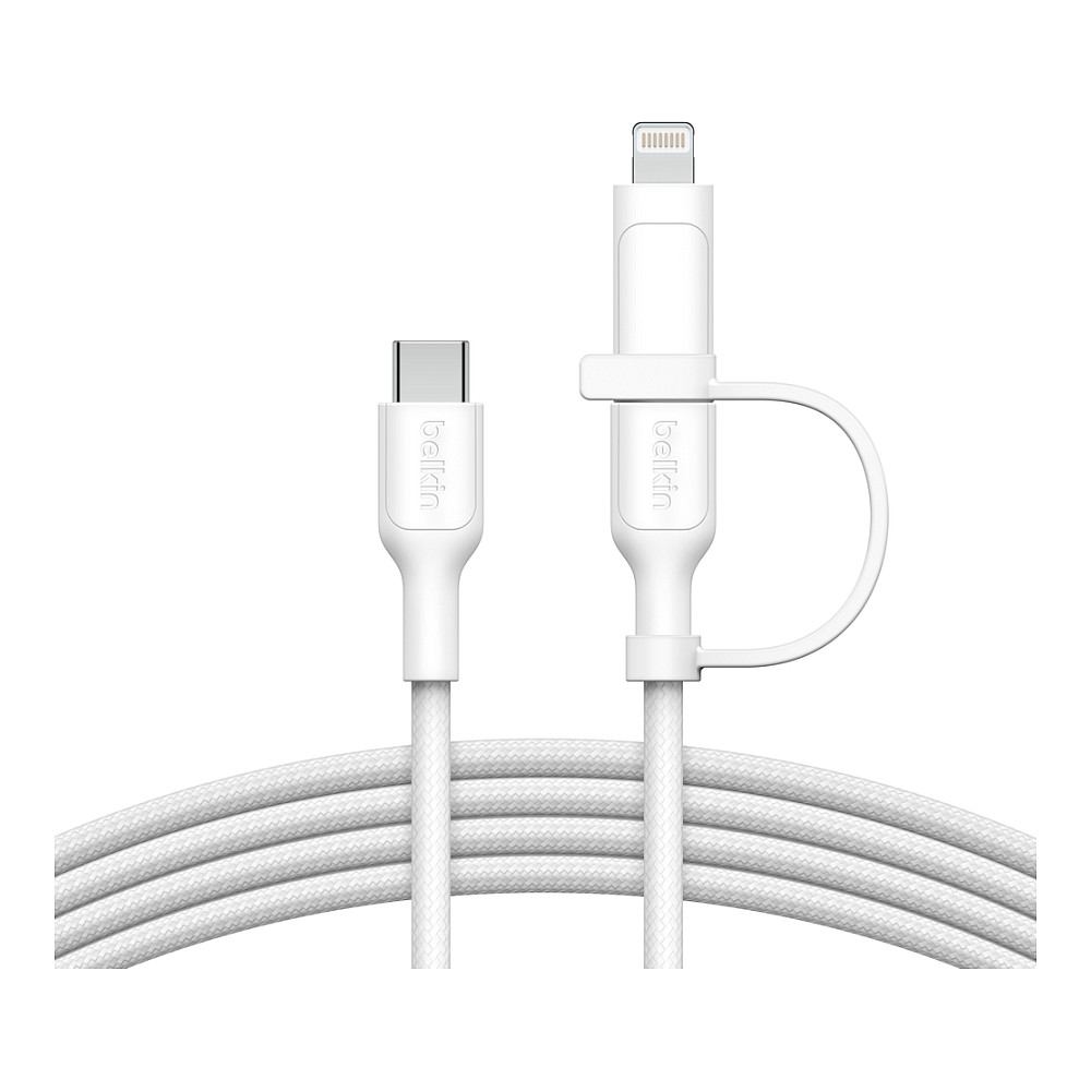Kabllo USB Belkin BoostCharge Pro / USB-C në USB-C/Lightning / USB 2.0 / 1.5m / 60W - Bardhë - 3