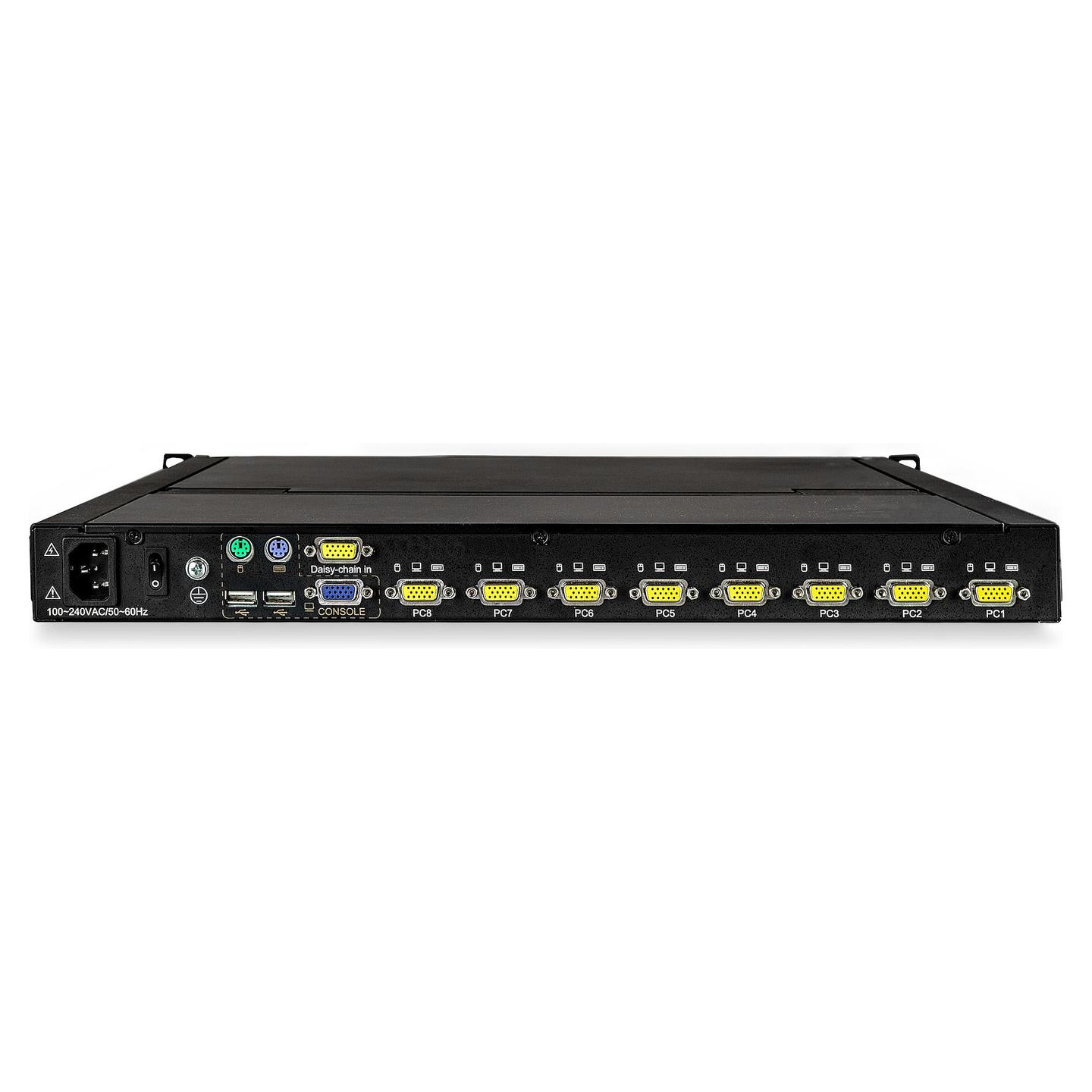 KVM Switch StarTech.com RKCONS1708K, 8 porta VGA, ekran LCD 17", 1280×1024px, Tastierë dhe Touchpad, Rack 1U - Zezë - 6