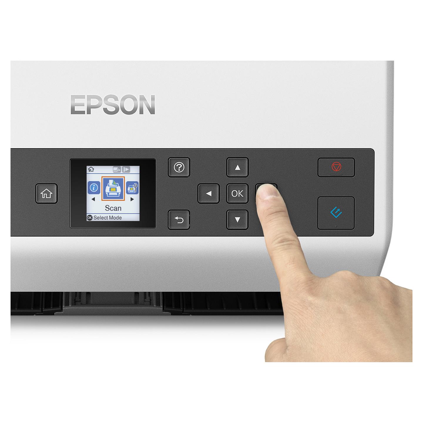 Skaner Epson WorkForce DS-970 / A4 / CIS / 600 × 600 DPI / Duplex / 85 ppm / 170 ipm / ADF 100 Fletë / USB 3.2 / Ethernet - Bardhë/Zezë - 7