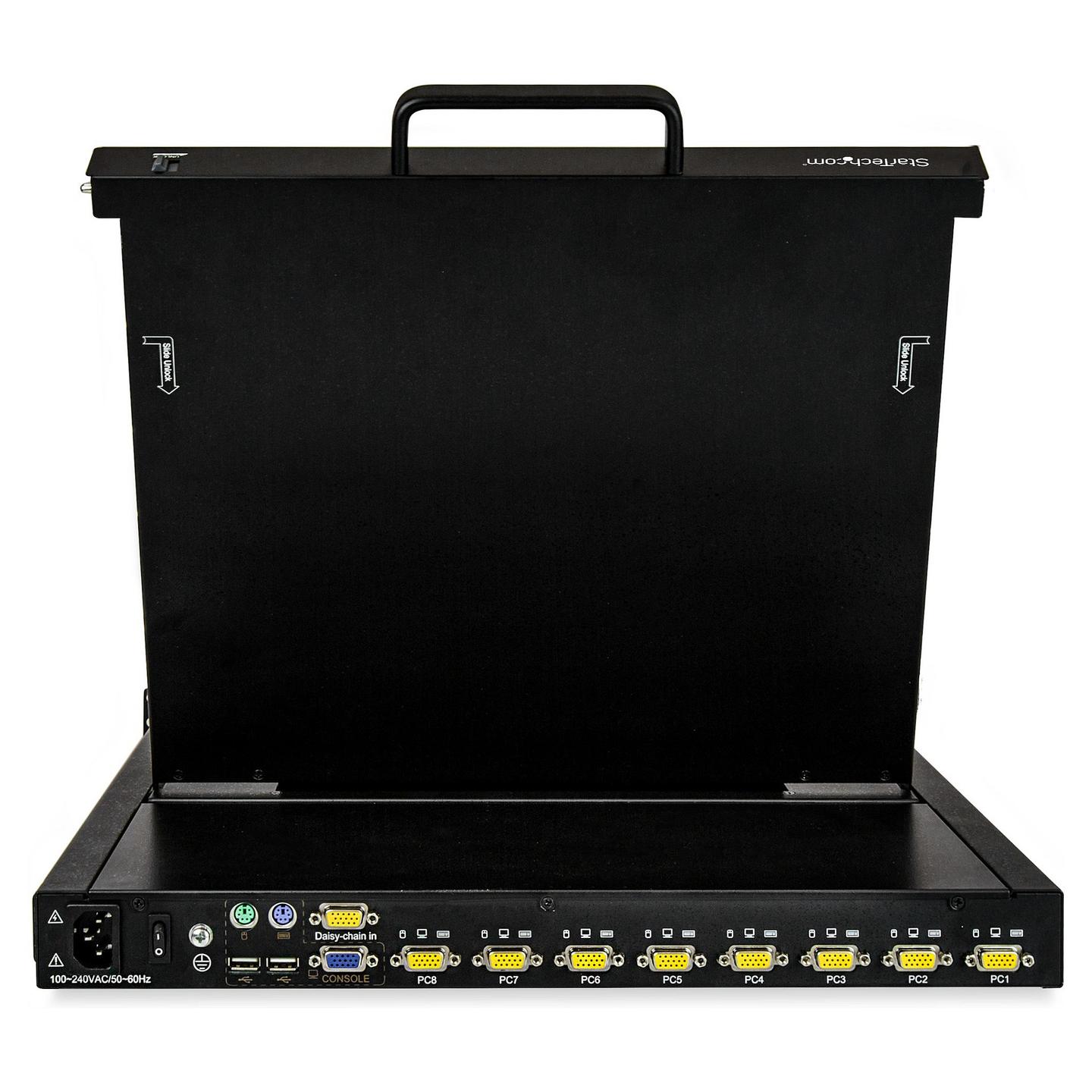 KVM Switch StarTech.com RKCONS1708K, 8 porta VGA, ekran LCD 17", 1280×1024px, Tastierë dhe Touchpad, Rack 1U - Zezë - 3