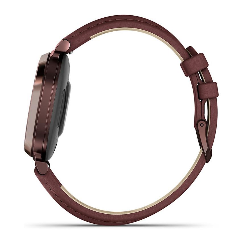 Orë e mençur Garmin Lily 2 Classic, 35mm, LCD me Prekje, 5 ATM, Rrip Lëkure – Bronz/Kafe - 2