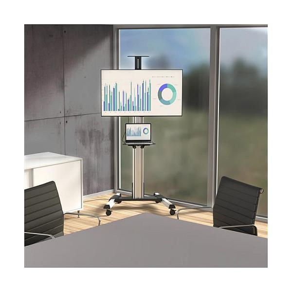 Mbajtëse me Rrota për TV StarTech.com STNDMTV70 / 32"-75" / 40kg / Rregullim Lartësie 1110-1510mm / Tilt +5° deri -12° / Rrotullim ±90° - Zezë & Argjend - 8