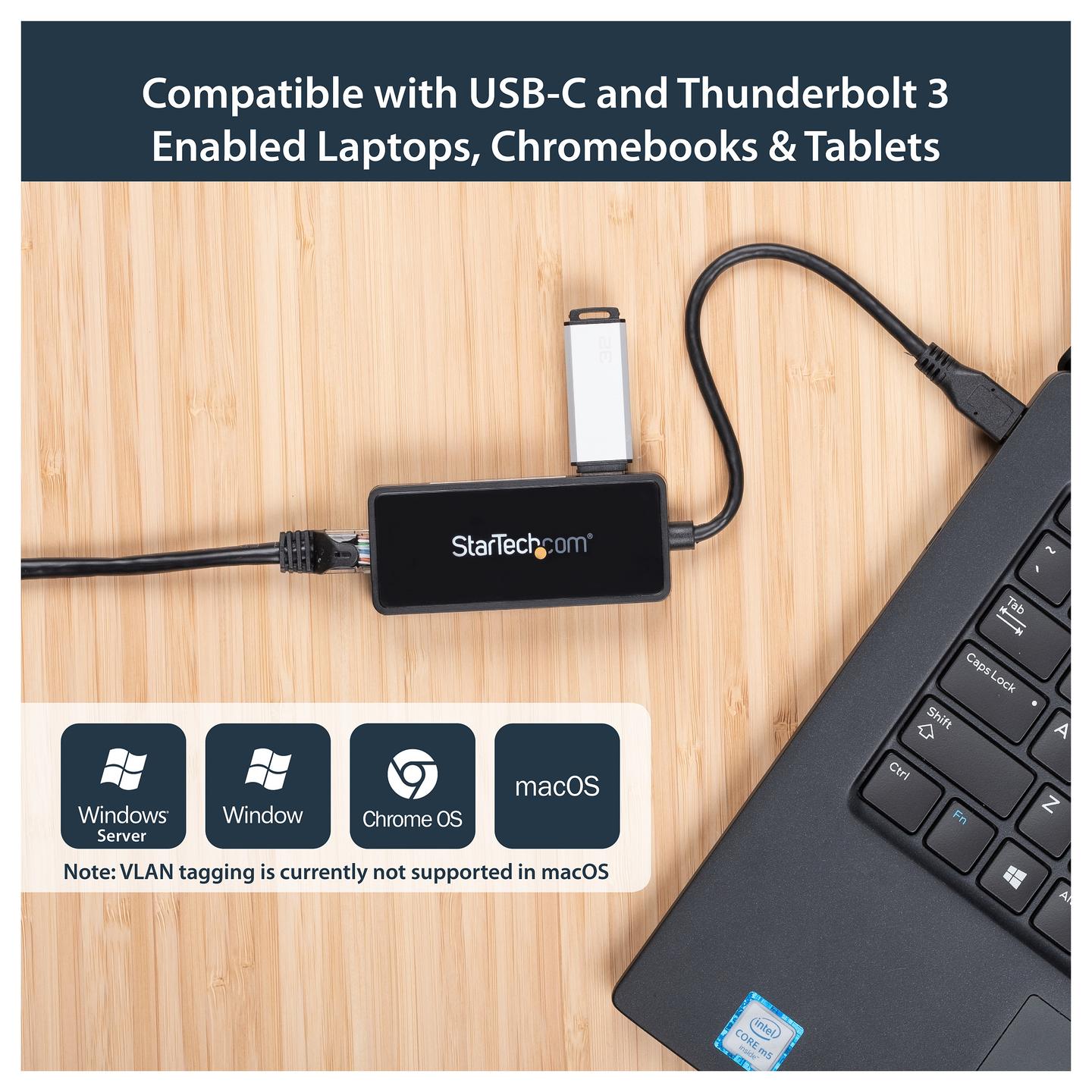 Adapter Rrjeti StarTech.com US1GC301AU, USB-C në RJ45 Gigabit, USB-A, 10/100/1000Mbps, USB 5Gbps - Zezë - 6