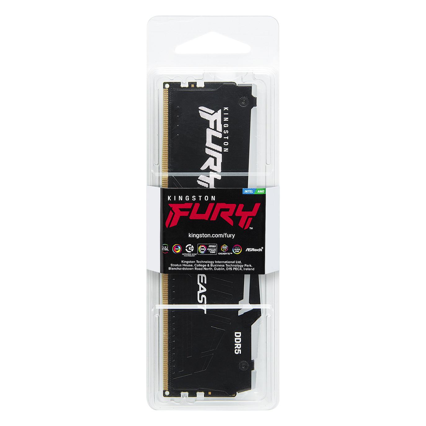 RAM Memorie DDR5 Kingston FURY Beast RGB, 8GB, DIMM, 5600MT/s, CL36, 288-pin, EXPO – Zezë - 5