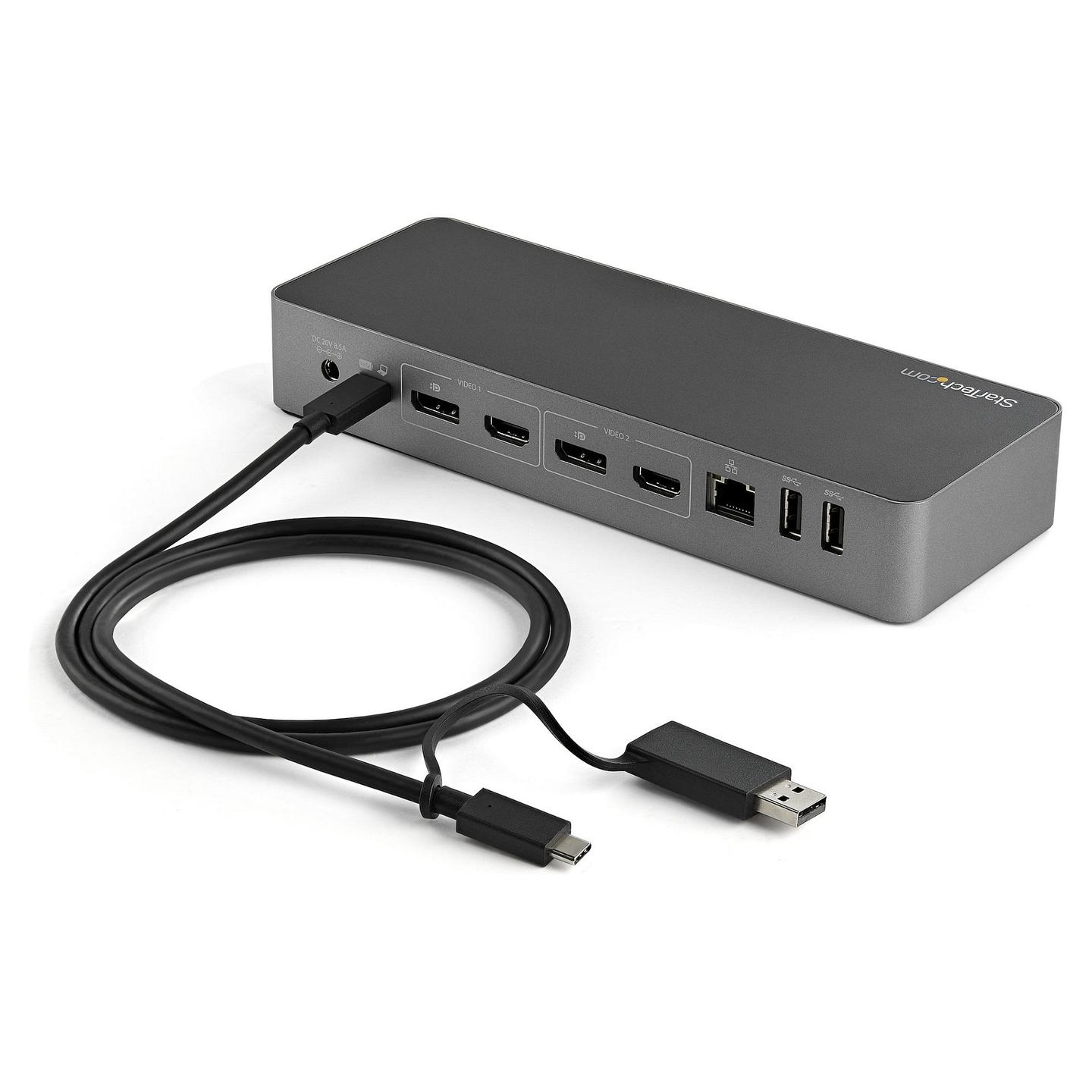 Kabllo USB StarTech.com USBCCADP, USB-C në USB-C, USB 3.2 Gen 2, 10 Gbps, Power Delivery 100W, me adapter USB-C në USB-A 5 Gbps, 1 m – Zezë - 3