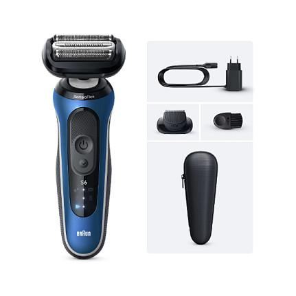 Makinë e rrojës Braun Series 6 62-B1200s / Wet & Dry / 2D Flex Head / 60 Min / Precision Trimmer – Blu