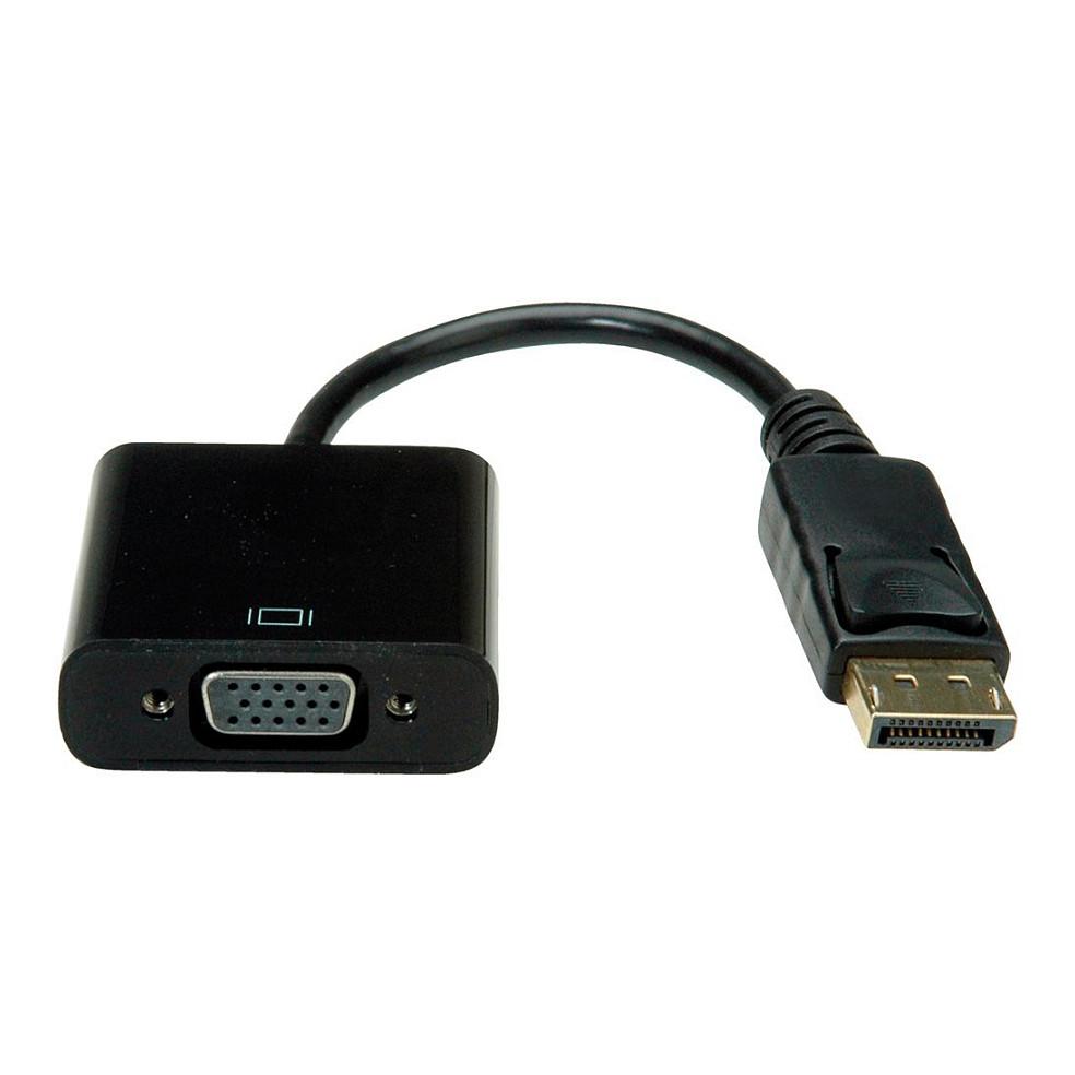 Adapter VGA VALUE 12.99.3136 / DisplayPort Male në VGA Female / 1920 × 1080 @60 Hz / 0.15 m - Zezë - 2