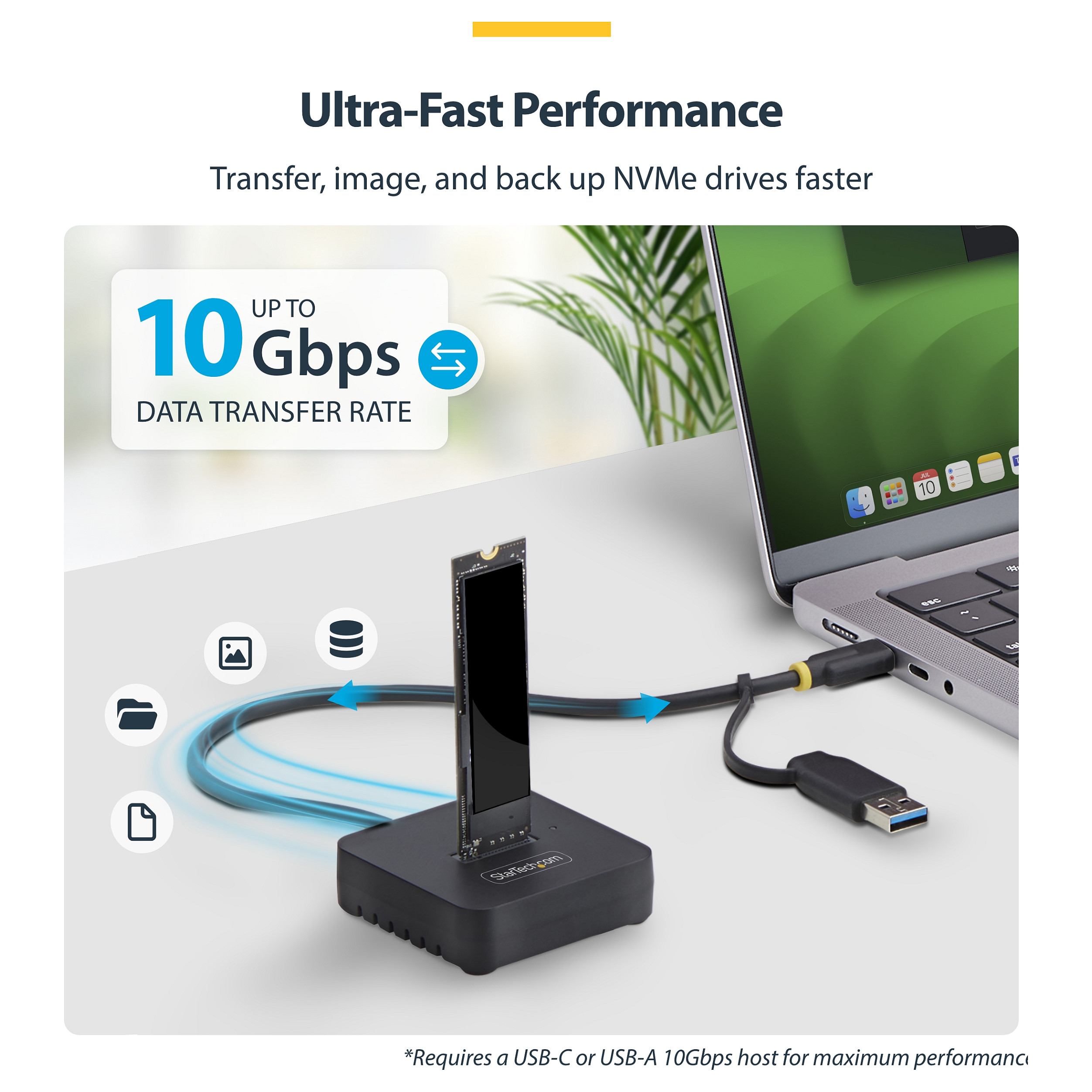 USB Docking Station StarTech.com 1USB3-NVME-DOCK / USB-C / USB-A / M.2 NVMe / 10Gbps - Zezë - 8
